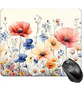 Jhdstore Square Mouse Pad Floral Premium-Textured Flower Mouse Pad Desk Mat, Washable Mousepad Ly...