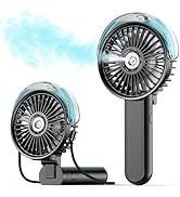 SWEETFULL Portable Misting Fan - 180° Foldable Handheld Personal Fan with Mist Spray, 3 Speeds, 3...