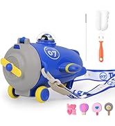 PHEENOWL 18oz Airplane Kids Water Bottle with Straw Shoulder Strap for Boys, Double Wall Plane Bo...