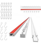 Self Adhesive Ceiling Curtain Track (4.72FT,1.44M, White) Curtain Track Ceiling Mount, for Smooth...