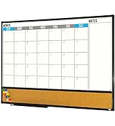 XBoard Dry Erase Calendar Whiteboard 36 X 24 - Combo White Board Calendar Monthly, Magnetic White...