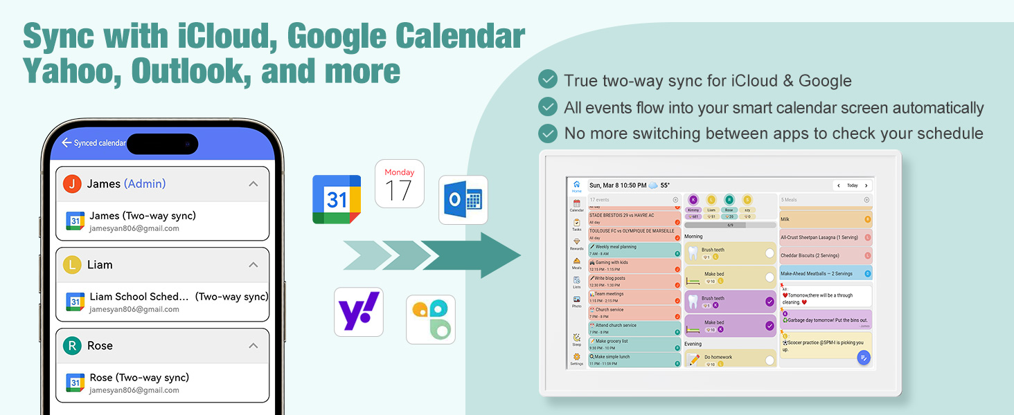 Calendar synchronization across multiple platforms such as Google and iCloud