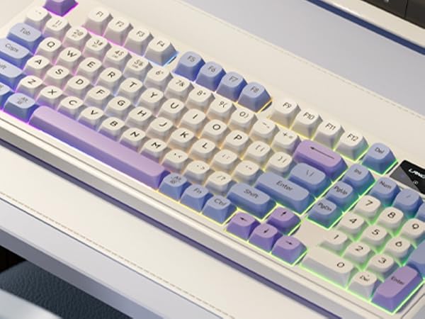 L98 membrane keyboard cute keyboard 98 keys gasket mounted RGB programmable gaming keyboard