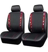 CAR PASS Bling Car Seat Covers, Shining Rhinestone Diamond Waterproof Faux Leather Two Front Only...