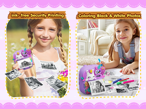 kids camera instant print toddler girls unicorn gifts digital toys ages 3 4 5 6 7 8 9 10 years olds