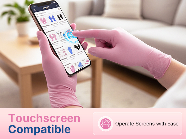 Pink Nitrile Gloves