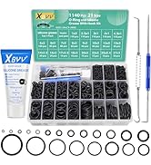 XBVV 1140 Pcs O Ring Assortment and 1oz Silicone Grease Kit for Plumber Faucet Pressure Washer Se...