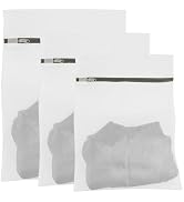 3Pcs Mesh Laundry Bags with Sturdy Zipper, Durable Laundry Room Essentials, Travel Storage Organi...