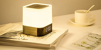 bedroom alarm clock touch sensor bedside lamp speaker nightlight bluetooth speakers with clock