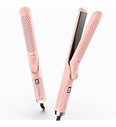 360° Airflow Styler Curling Iron - 1.25 Inch Hair Straightener and Curler 2 in 1 with Vented Cool...