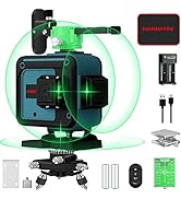 3D Self-Leveling 360-Degree Green Cross Line Laser Level with Pulse Enhancement Mode, Remote Cont...