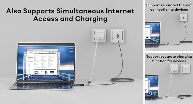 Charging and network, separately or simultaneously