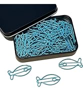 Cute Paper Clips, 50 PCS Fish Shaped Paper Clips Animal Bookmarks Clips, Assorted Colors, Fun Off...