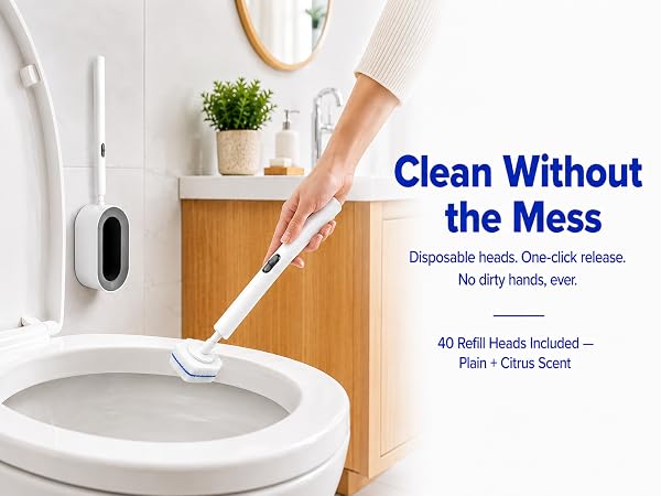 Disposable Toilet Brush Holder Set Brush Head