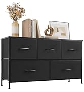 Accver Dresser with 5 Drawers for Bedroom, Fabric Clothes Cabinet for Closet, Anti-Tip TV Stand f...
