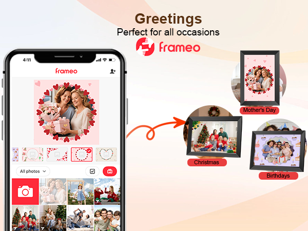 digital picture frame with large display