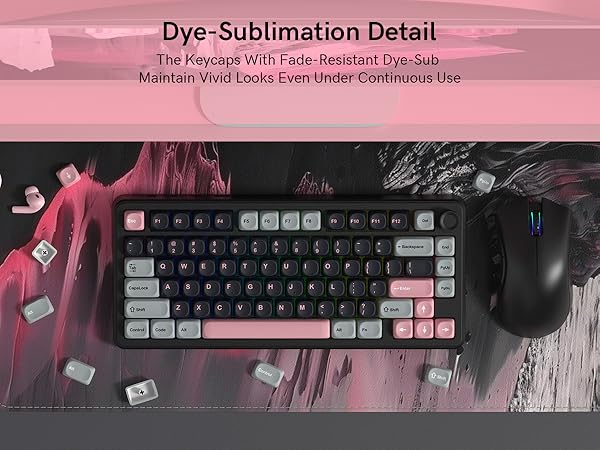 This is a fade-resistant dye-sublimated PBT keycap set
