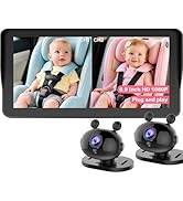 Wkzay Baby Car Camera for 2-Kids: 6.9 Inch HD 1080P Split Display with 2 Night Vision Camera - 36...