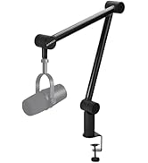BOMGE Boom Arm Mic Stand - Adjustable Heavy Duty Suspension Boom Scissor Arm Stand with Cable Man...