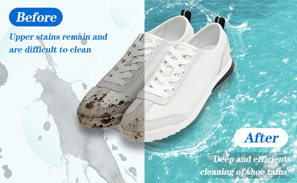 Deep and efficient cleaning of shoe stains