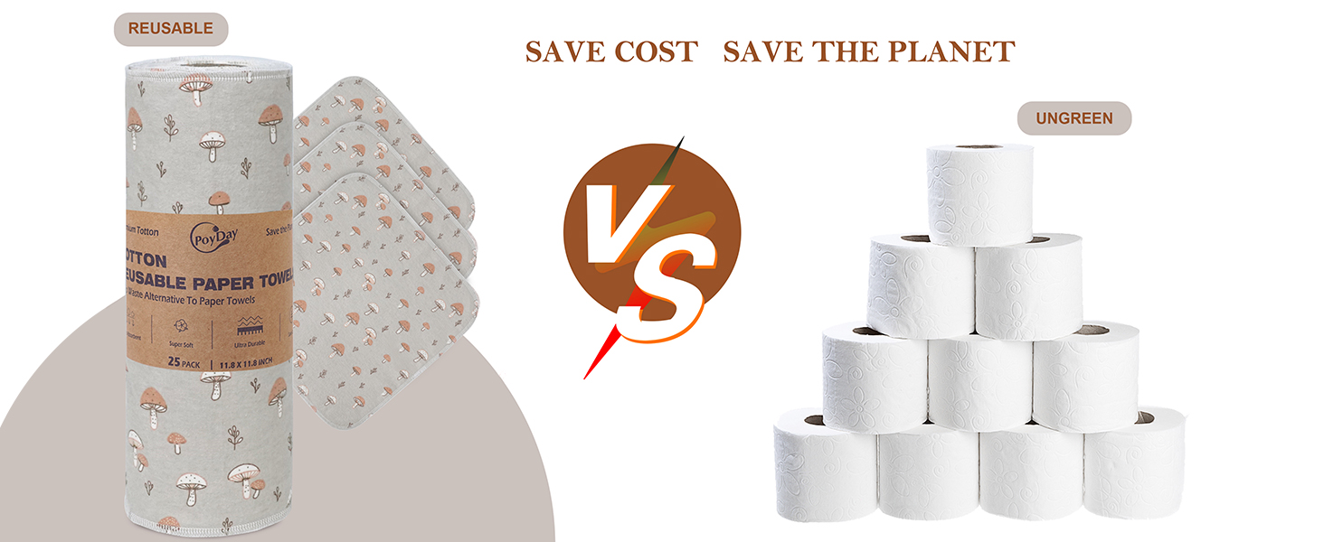 cotton reusable paper towels roll