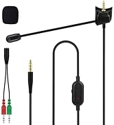 Toeasor QC35 II Boom Microphone Gaming Cable, Detachable QuietComfort 35 Mic Audio Cable Compatib...
