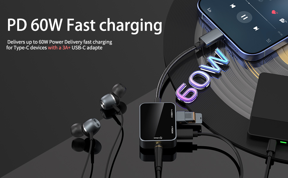 USB C to 3.5mm Audio and Charge Adapter