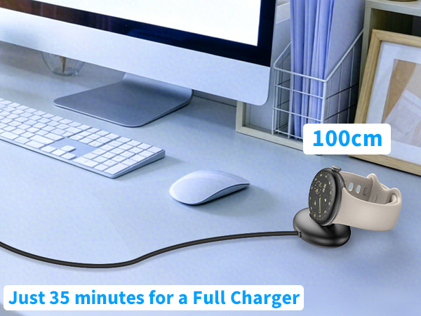 for Pixel Watch 4 Charger Dock, Quick Charging Type-C Charge Cable 3ft 1m black