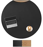 CENNBIE 42/ 36 / 30 Inches Round Table Cover - Cork Leather Table Mat - Suitable as Side Dining C...