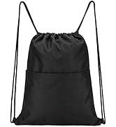 Vorspack Drawstring Backpack Water Resistant String Bag Sports Sackpack Gym Sack with Side Pocket...