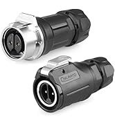 CNLINKO LP-16 2 PIN Industrial Waterproof Connector, IP68 Circular Connector, PBT Plastic Shell Q...