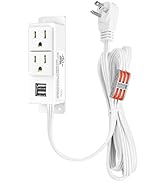 BTU Gun Safe Power Outlet Kit with USB, Wall Mount Power Strip with Flat Plug, 5.9ft Extension Co...