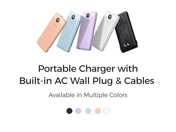 portable charger with built in cable 