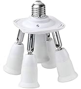 JACKYLED 5 in 1 Light Socket Splitter E26 E27 Adapter Converter Standard LED Bulbs Holder 360 Deg...