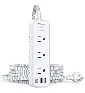 Power Strip Surge Protector with 9 Outlets 2 USB Ports 1 USB C,3 Sided 6Ft Braided Extension Cord...