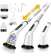 Electric Spin Scrubber for Cleaning Bathroom, Shower Scrubber Cordless Cleaning Brush with IPX7 W...