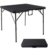 Byliable 34" Square Folding Card Table, Fold-in-Half Utility Dining Portable Table Heavy Duty HDP...