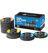S SATC 20PCS Flap Discs 4 1/2 for Angle Grinder 40/60/80/120 Grit Flap Disc High-Density Bevel Ty...