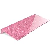 Rulyyo Ergonomic Computer Keyboard Stand - 17 Inch Glitter Pink Acrylic Keyboard Riser for Desk T...