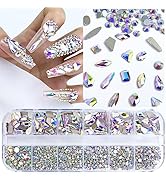 Dowarm 3200PCS Nail Art Rhinestones, Crystal AB Flatback Rhinestones for Nails, Crafts, 12 Styles...