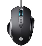 Uineer Wired Mouse, 4 Levels Adjustable DPI, 6 Programmable Buttons, Ergonomic Computer Wired Mou...