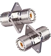 TUOLNK UHF Female to UHF Female 4-Hole Flange Panel Chassis Mount Connector SO239 PL259 Coax Jump...