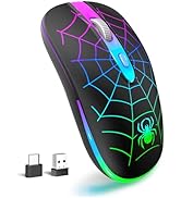 TaIYanG Wireless Mouse, 2.4G Portable Optical Quiet Cute Mouse with USB Receiver and Type C Adapt...