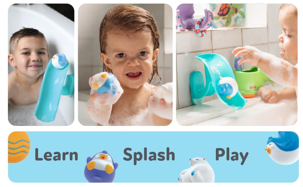 Learn, splash and play with fun character balls that squirt water when you squeeze them 