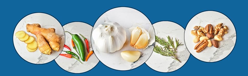 Garlic Twister is usable on garlic, ginger, herbs, nuts and peppers