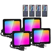 Olafus 25W RGB LED Flood Light 250W Equiv, DIY Color Changing Stage Light with Remote, Party Ligh...