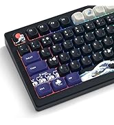 Womier MOA Keycaps, PBT Key caps,Kanagawa Japanese Keycaps 75 Percent, Custom Keyboard Keycaps Se...