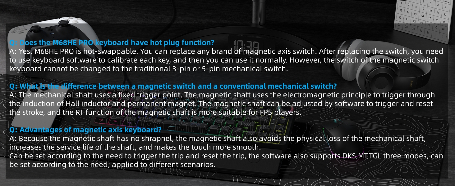 0% Percent Keyboard Rapid Trigger, Hall Effect Topographic Gaming Keyboard