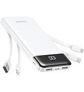 Charmast Portable Charger with Built in Cables, Power Bank with Cords Wires, Slim 10000mAh Travel...