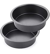 HONGBAKE Round Cake Pan Set for Baking, 8 Inch, Nonstick Circle Cake Pans with Wider Grips, 2 Pie...